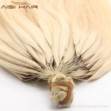 Aisi Hair  Indian Hair 100% Pure Hand Knitting Wholesale Price Invisible  Line in Hair Extensions